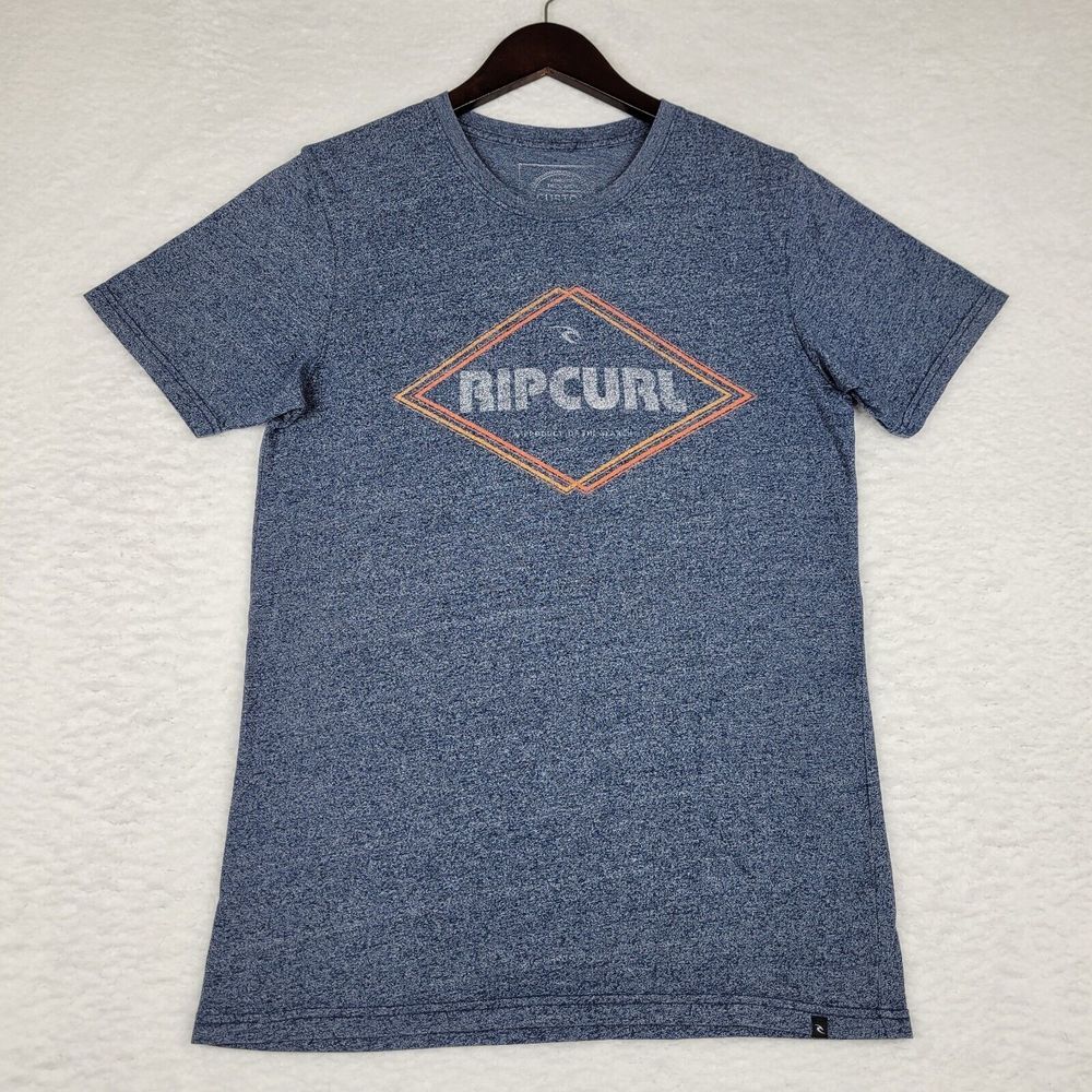 Rip Curl Shirt Mens Smallβ Blue Gray Short Sleeve Graphic Stretch Tee Casual